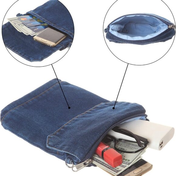 Small Denim Purse Blue Jean Purse Shoulder Bag Denim Crossbody Bags for Women - Picture 3 of 6